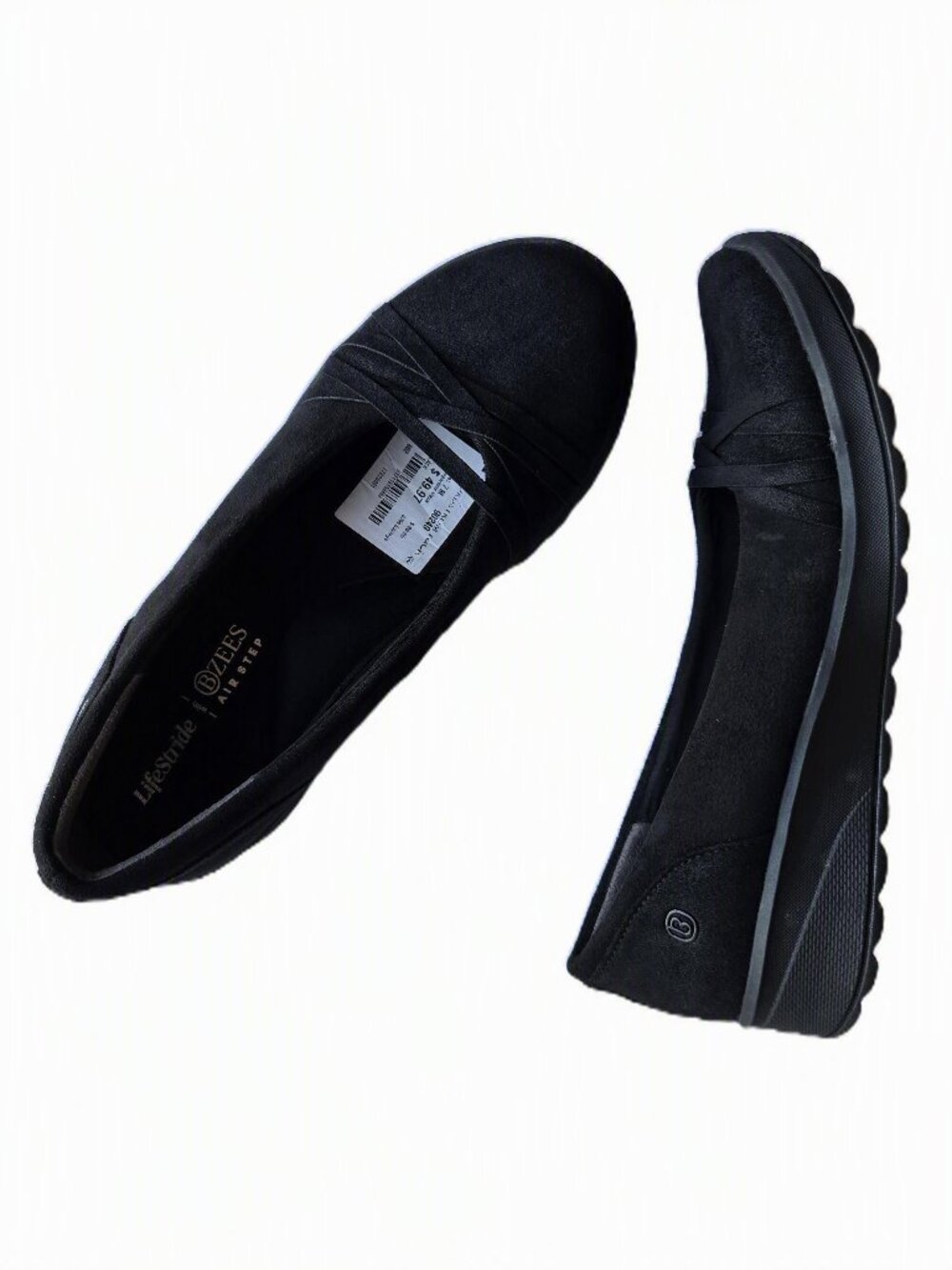 NWT BZEES LIFESTRIDE Goody w/ Air Step Black Slip On Comfort Shoes, Women's 7M